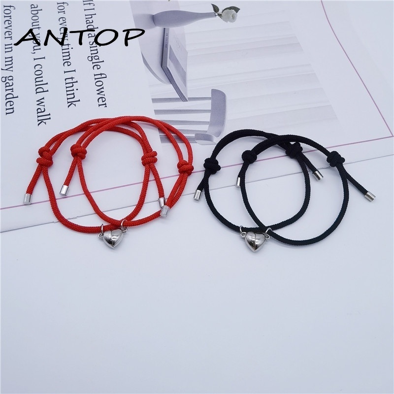 2 Pcs Gelang Cinta Pasangan Tali Kepang Magnetik Gaya Cina Untuk / Pria / Wanita ANTOP