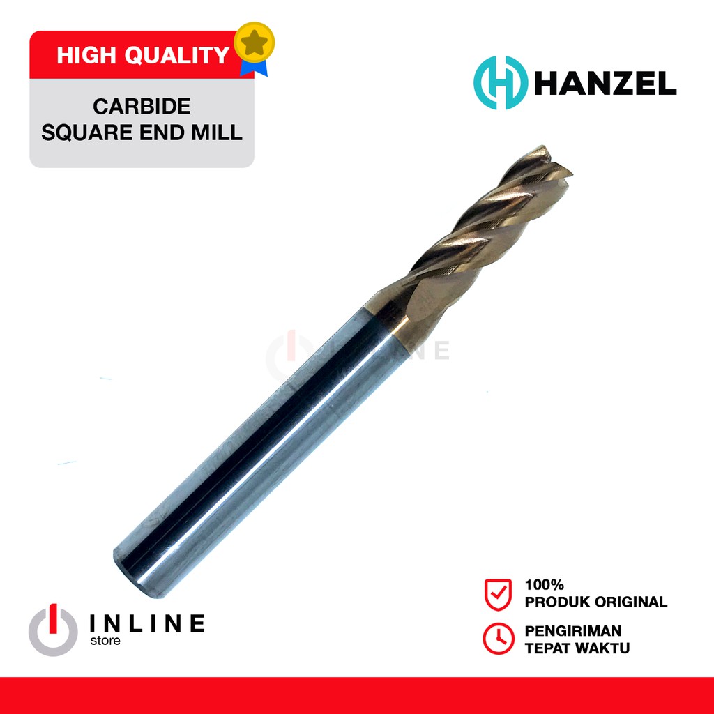 Endmill Carbide Hanzel 4 Flute Diameter 1.0 - 8.0mm 55 Hrc End Mill Harga Murah Special