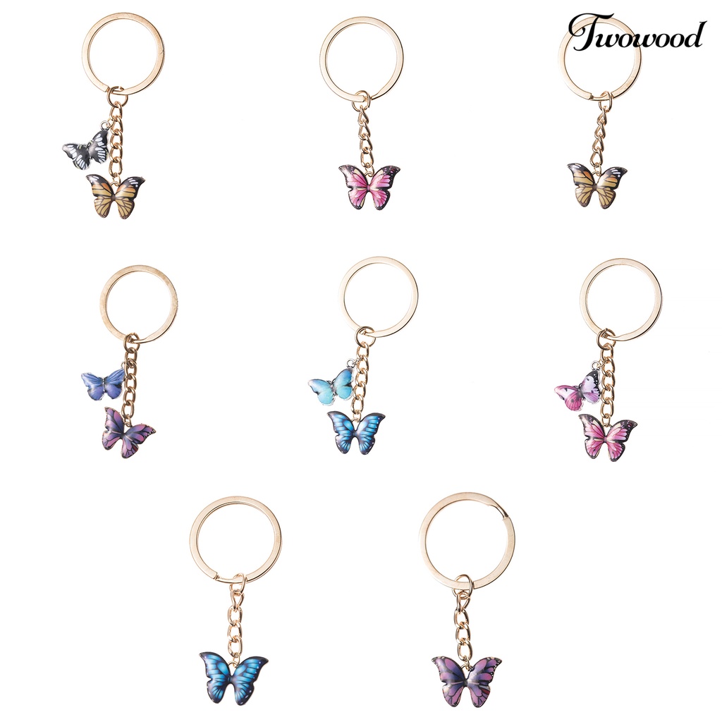 Twowood Gantungan Kunci Butterfly Multifungsi Warna-Warni Untuk Mobil