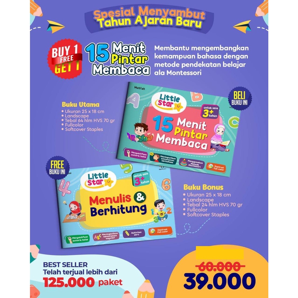 Jual LITTLE STAR 15 MENIT PINTAR MEMBACA BUKU ANAK PINTAR MEMBACA HURUF ...