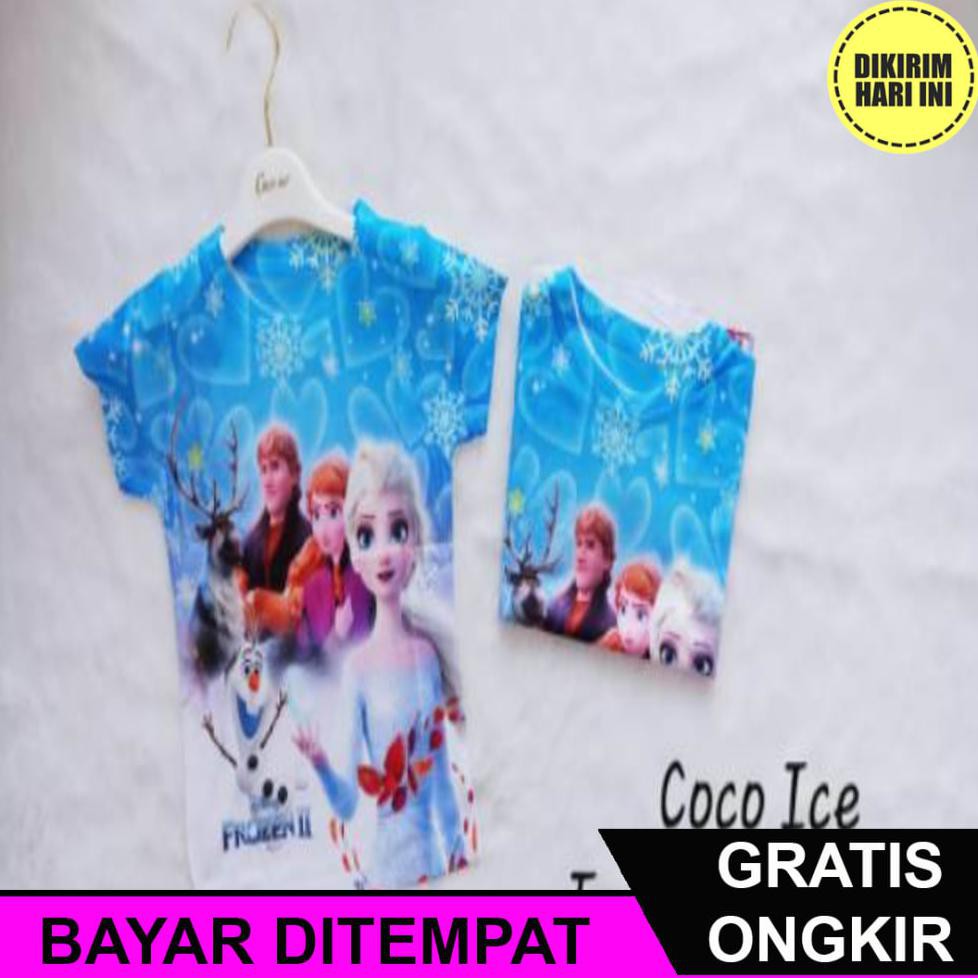 (BAYAR DITEMPAT) JF1375 KAOS ANAK ELSA FROZEN II COCO ICE BAJU KARAKTER PRINCESS ATASAN PEREMPUAN