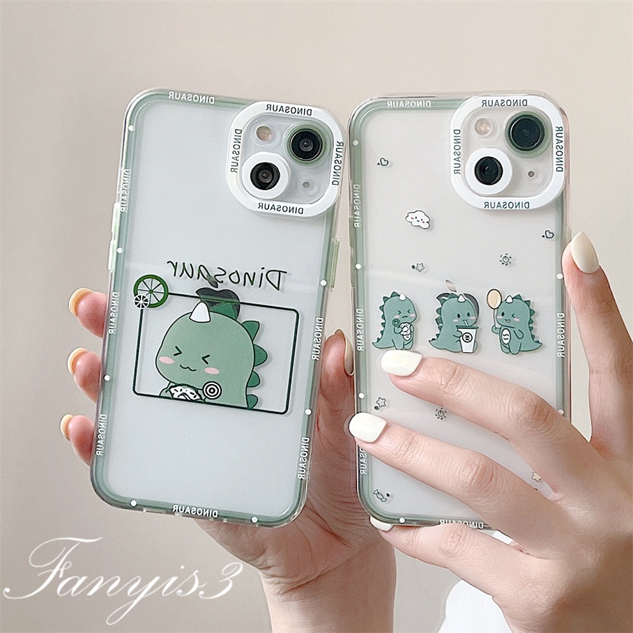 Compatible For iPhone 14 13 12 11 Pro Max XS Max XR X XS 8 7 6s 6 Plus SE 2020 Soft Case Bahan TPU Motif Kartun Dinosaurus Untuk