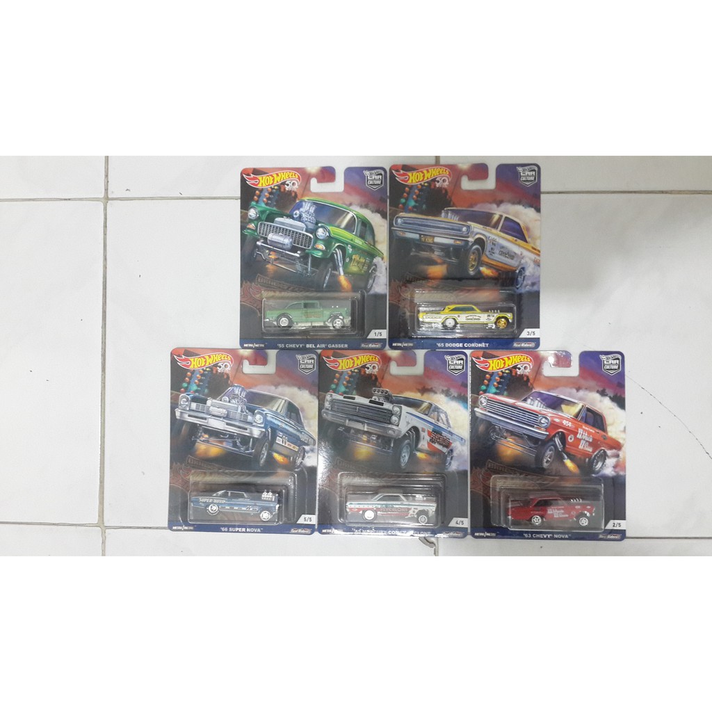 hotwheels drag strip demons SET chevy bel air gasser super nova mercury cyclone dodge coronet