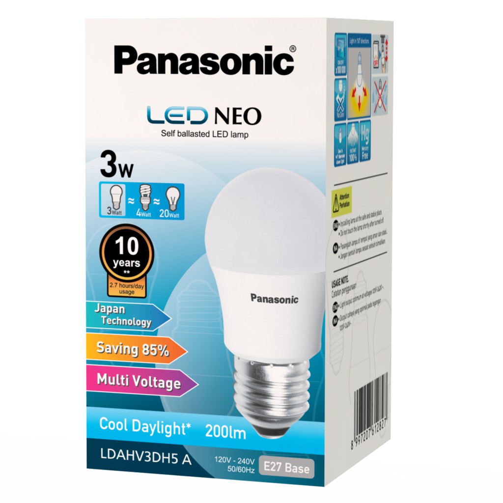 LAMPU LED PANASONIC NEO 3W 6500K COOL DAYLIGHT PUTIH