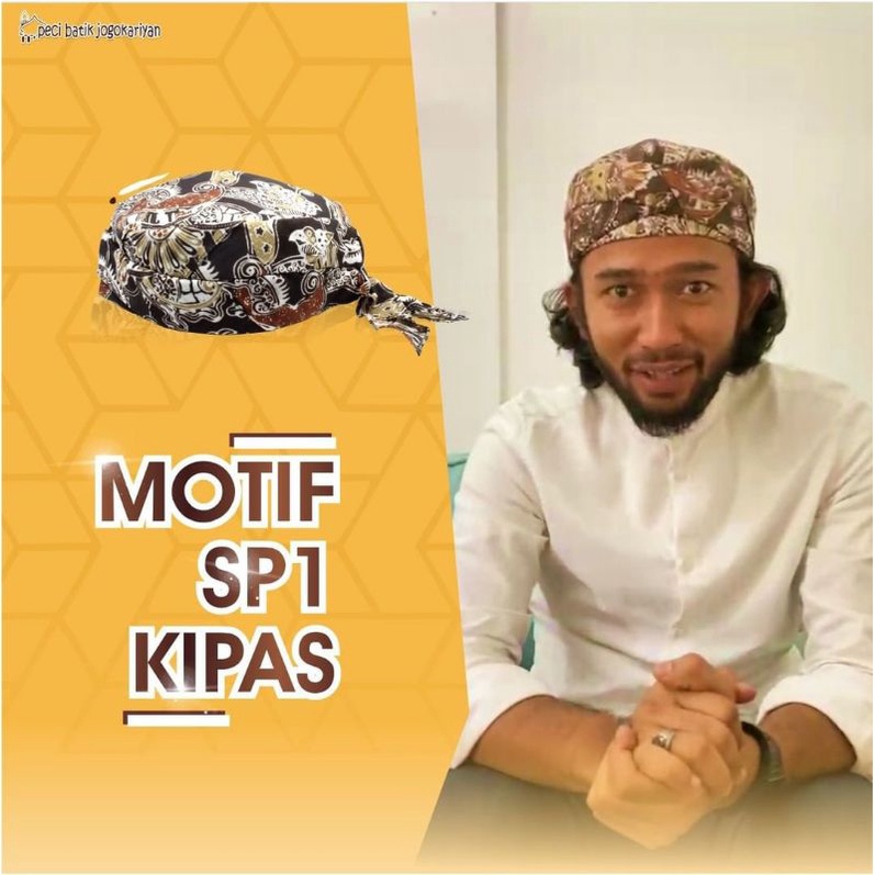 Peci murah meriah asli udeng batik jogokariyan motif kipas ecoprint