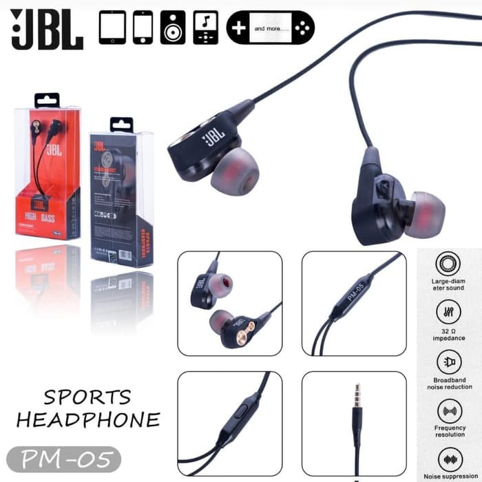 Handsfree JBL PM-05 Earphone Extra Bass In Ear Hi-res Audio OEM