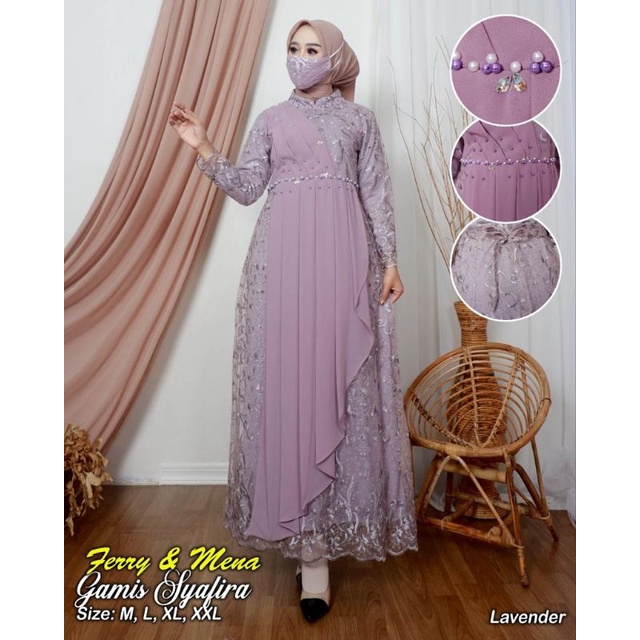 Kebaya Gamis Syafira / Gamis Pesta Mewah Modern / Gamis Kebaya Kondangan / Gamis Kebaya Bridesmaid / Kebaya Modern / Kebaya Wisuda  / Kebaya Seragam