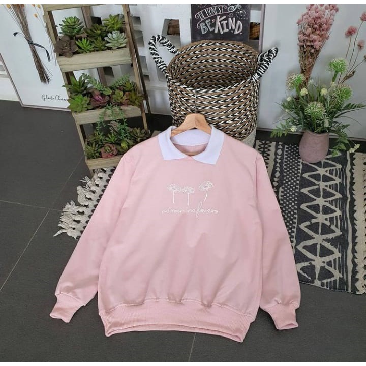 Sweater Wanita Termurah Berkualitas - No Rain No Flower