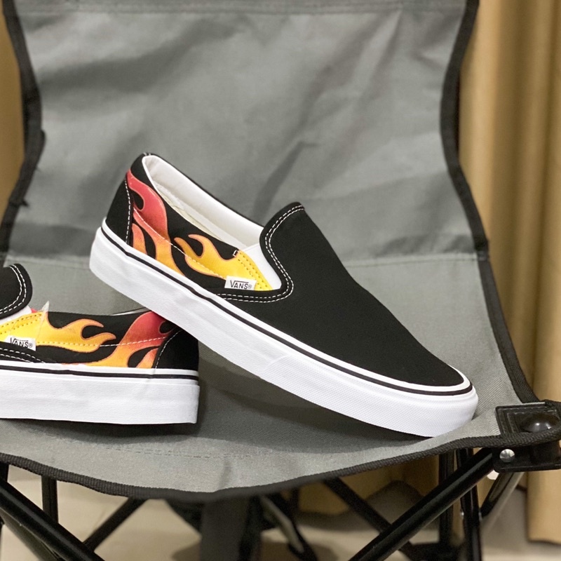 Vans Slip on Flame Black true white Original