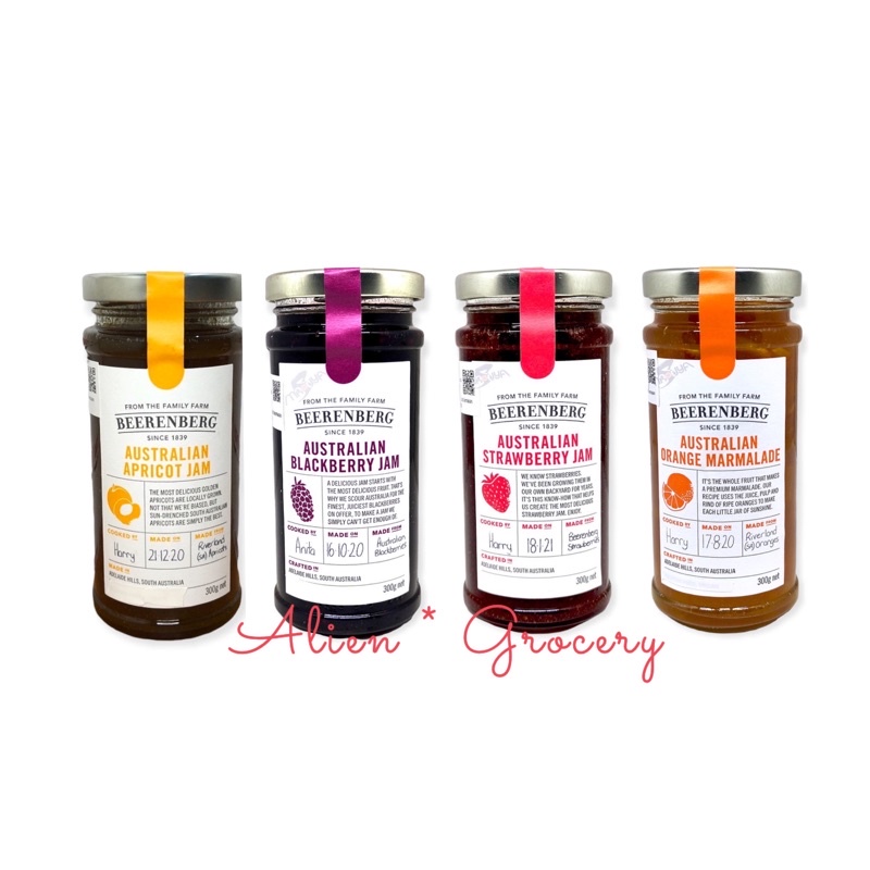 

BEERENBERG Selai Jam Preserves Strawberry Blackberry Apricot Orange Marmalade 300gr