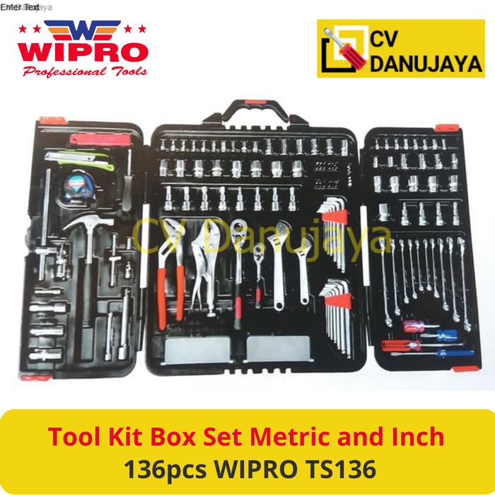 Tool Kit Tool Box Set Metric and Inch 136pcs WIPRO TS136