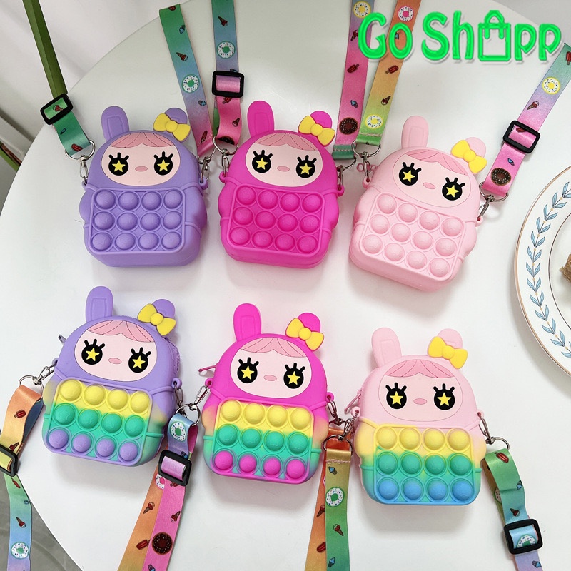 tas pop it anak lucu import   tas selempang anak karakter rabbit girls   tas pop it unicorn terbaru 