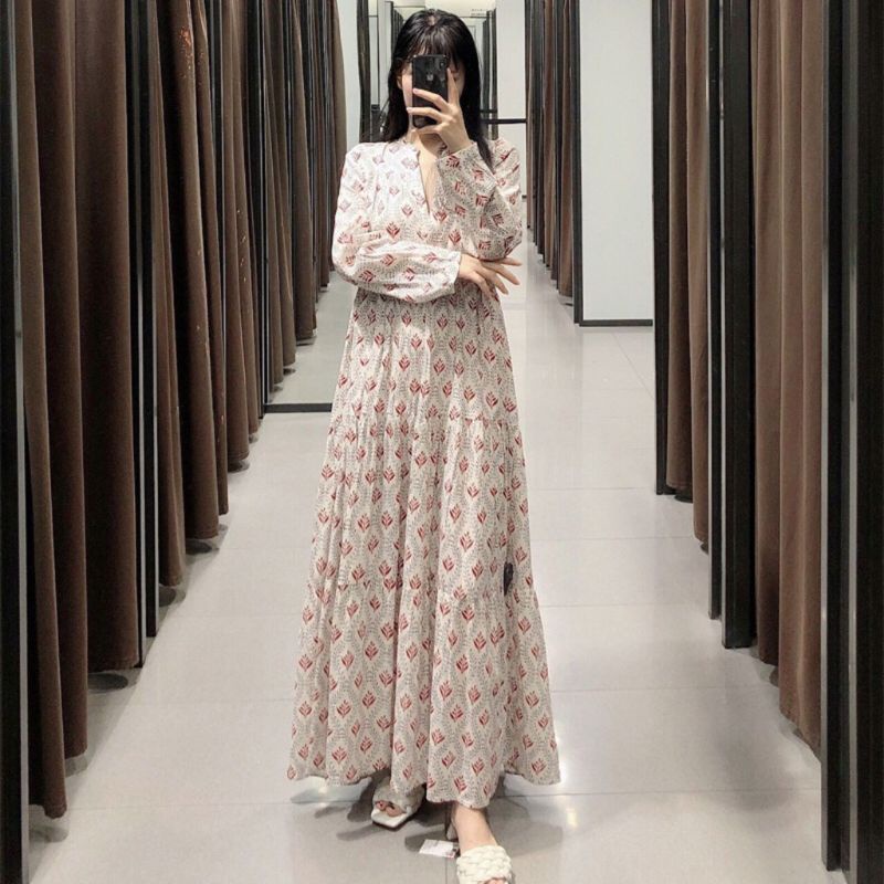 dress import korean / dress bunga flower floral garden / maxi dres korea bangkok maxy vintage impor