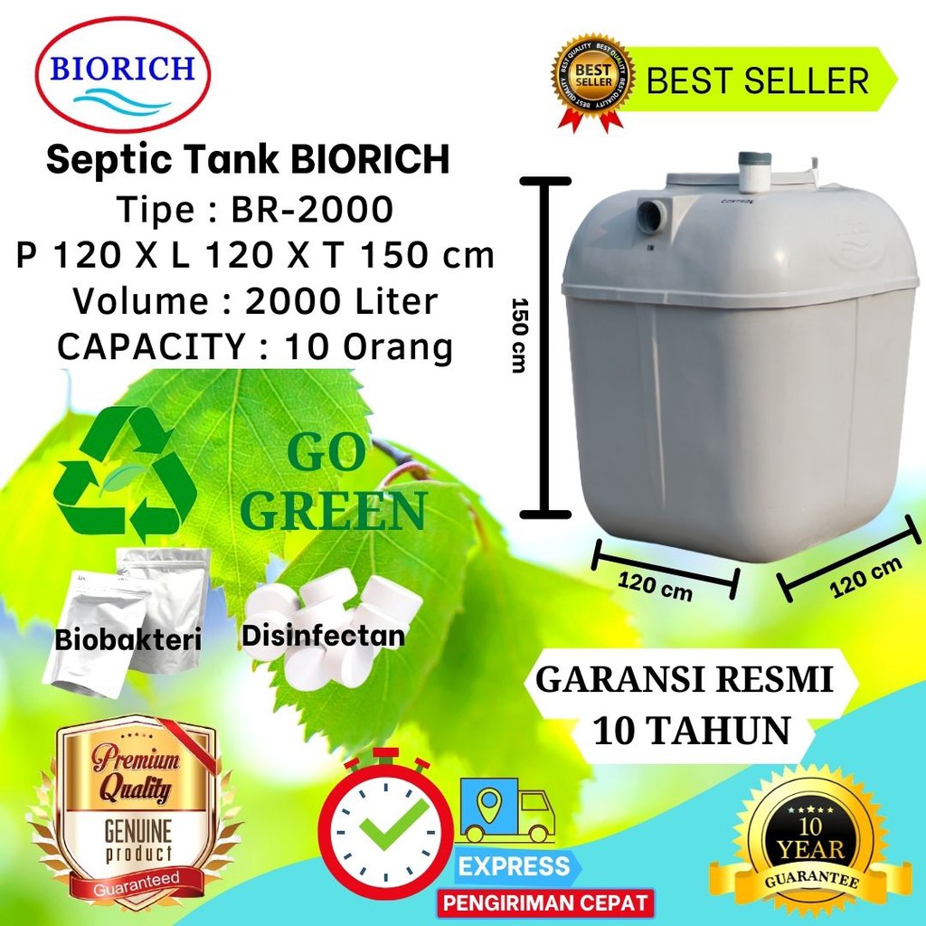 Septic Tank Bio, Tangki Septik BIORICH - BR-2000 BioFil Septic Tank