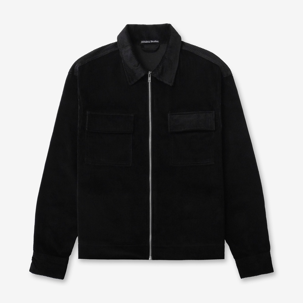 ARHOLMA STUDIOS - CORDUROY ZIP JACKET 'HIRAETH' BLACK