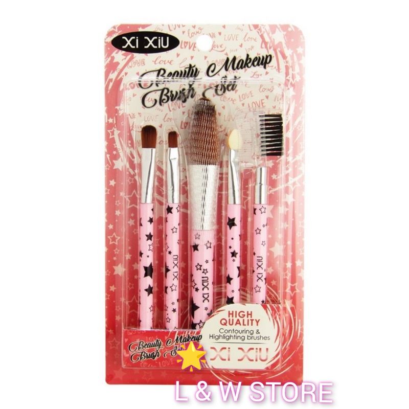 Xi Xiu Beauty Makeup Brush Set 5 in1/Kuas Make Up