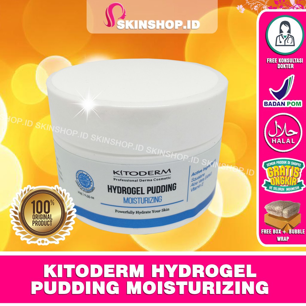 Kitoderm Hydrogel Pudding Moisturizing 10gr Original / Pelembab Mengurangi Minyak Wajah BPOM Aman