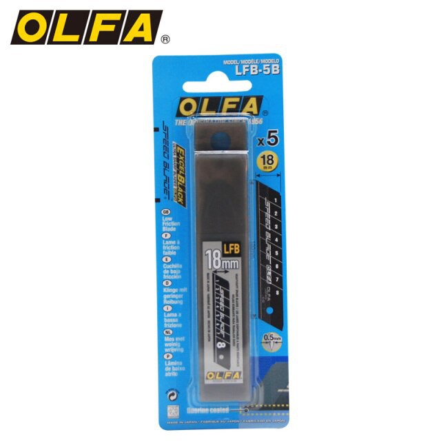 

HJK OLFA LFB-5B Refill Cutter 18mm (5pcs/pack) Spare Excel Black Fluorine Coated 18 mm