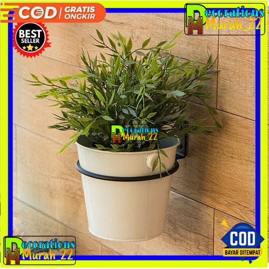 RAK POT BUNGA BUNDAR gantungan pot lingkaran bulat ring stand holder pot tempel dinding