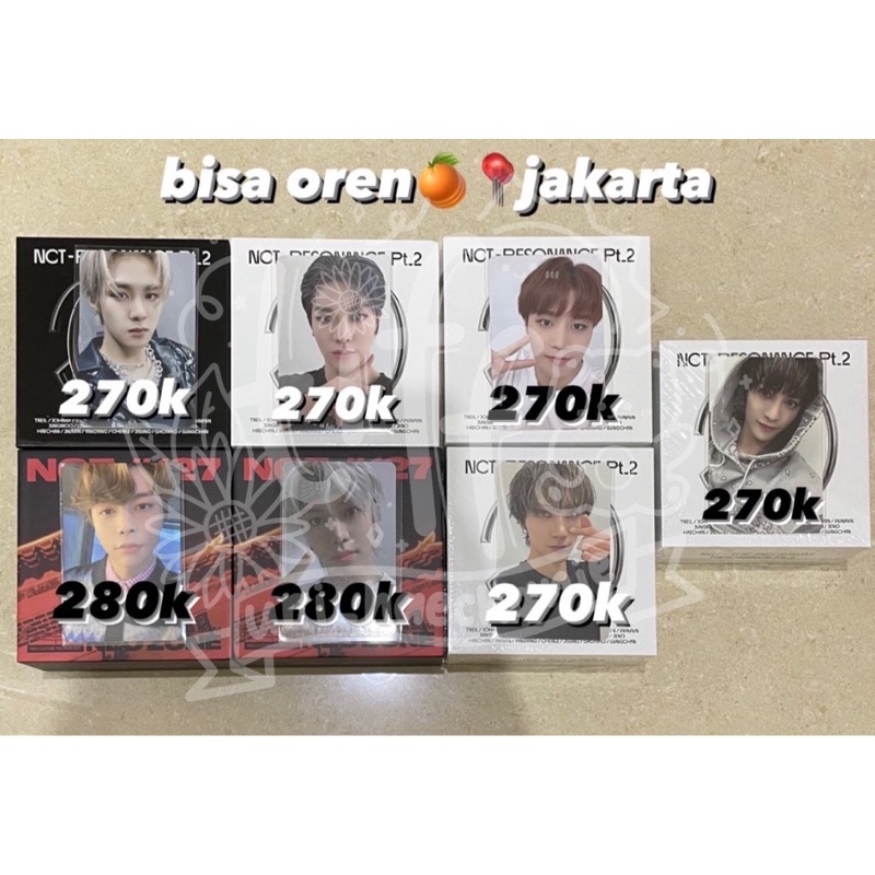 kihno resonance arrival departure pt.2 & neozone unsealed (yuta,kun,taeil,yangyang,johnny) set