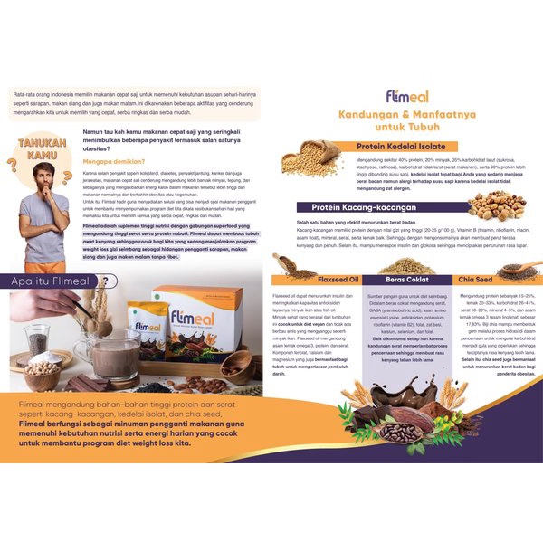 Flimeal Meal Replacement Rasa Coklat - 1 Box isi 12 sachet