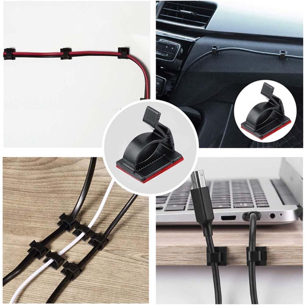 Lanfy Klip Pengatur Kabel Pengikat Loop Yang Dapat Disesuaikan Pengikat Rumah Kantor Cord Clamp Cable Ties