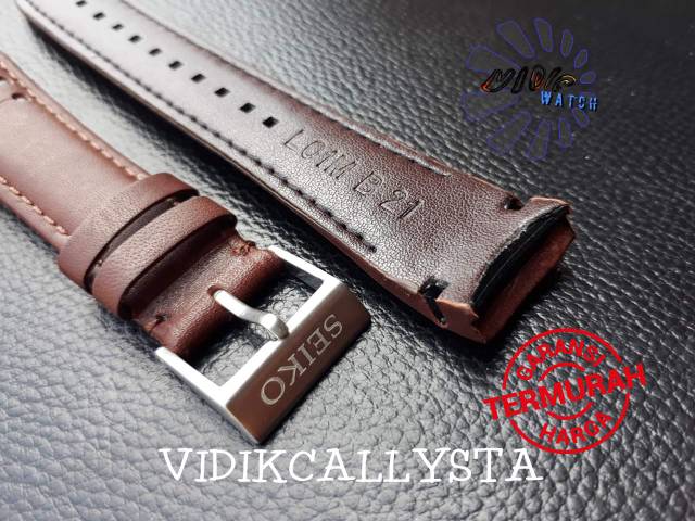 TALI KULIT SEIKO PREMIUM 21 MM BROWN DAN BLACK