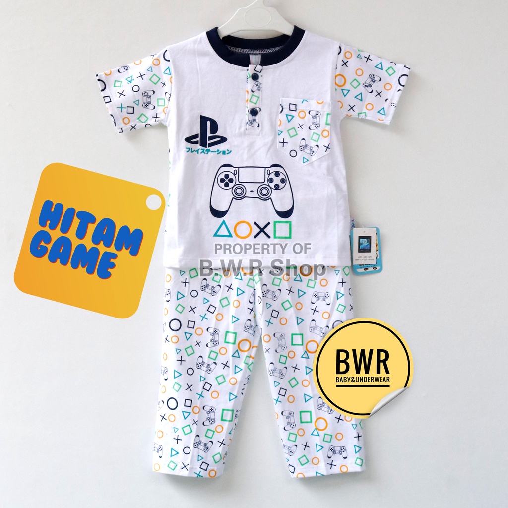 Setelan CPR DAXIA Game PS / Piyama Anak Unisex 1-2 Tahun Kaos + Celana Cpr | Bwr IX