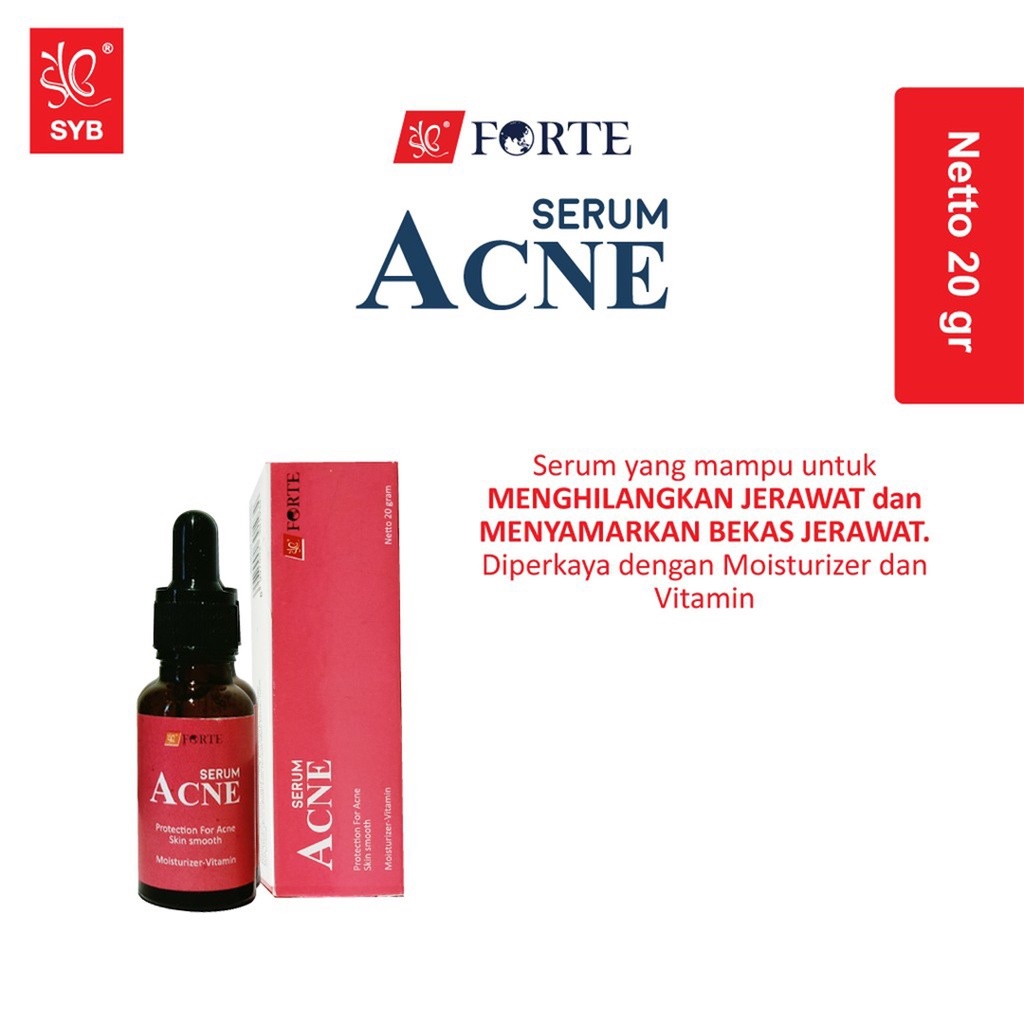 SYB Forte Red Jelly Glow Serum Gold Acne Vitamin C Aloe Collagen Face Serum 20g BPOM (Victoria)