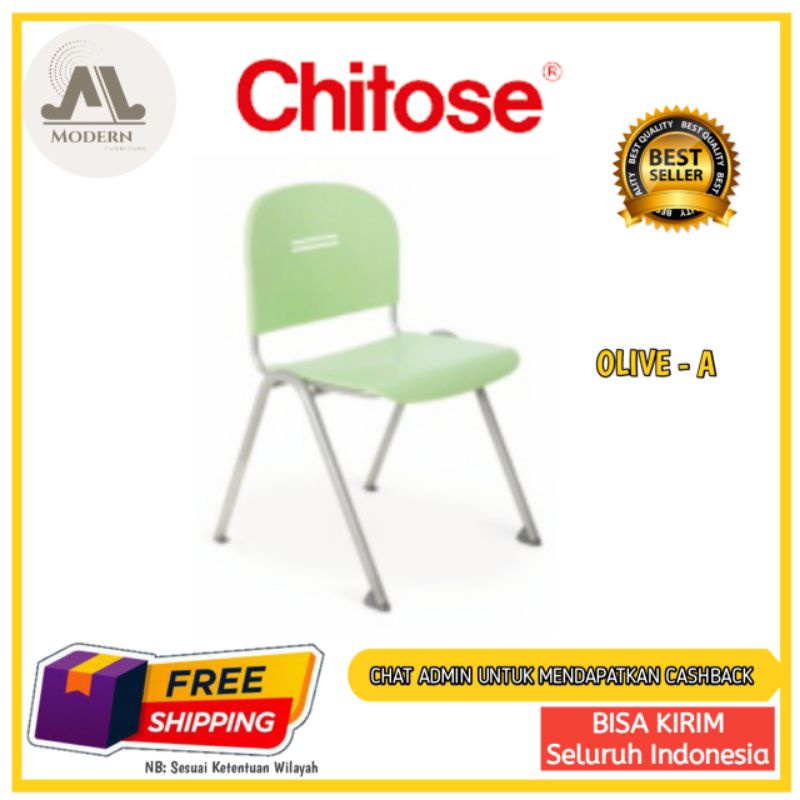 TERMURAH kursi tumpuk / kursi serbaguna /kursi makan / kursi Resto terbaru Chitose Tipe Olive A