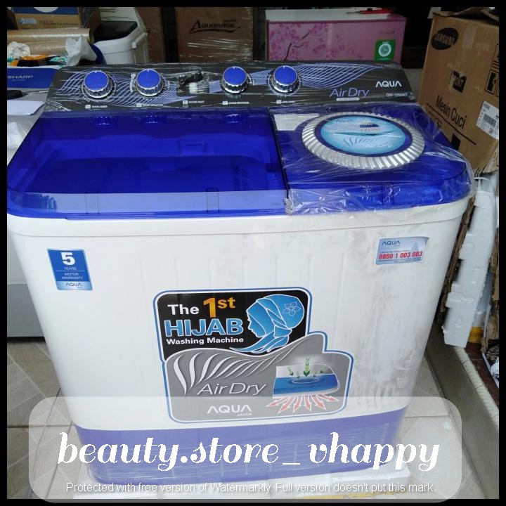 Mesin Cuci 2 Tabung AQUA QW 1050 XT 10 KG Air Dry Function Khusus Jawabarat Jabodetabek (Kota Bandung dan Cimahi Bisa COD)