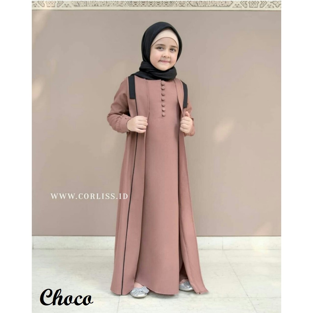 Dedeh Long Dress Gamis Anak Gaun Pesta Muslim Anak Perempuan