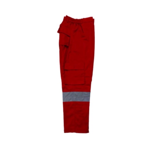 CELANA SAFETY MERAH SCOTLIGT 5CM SAKU SAMPING BAHAN DRILL ADEM HALUS TEBAL