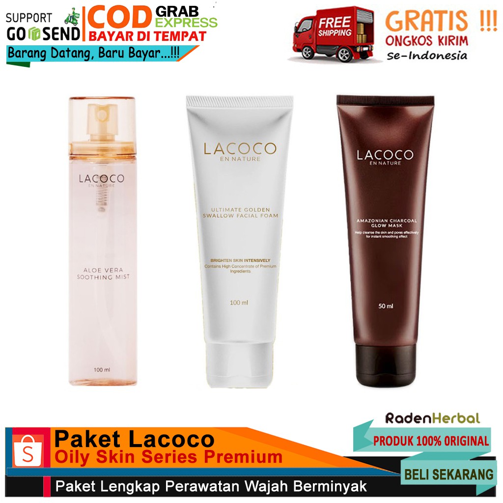 Lacoco Oily Series/Paket perawatan kulit berminyak/produk nasa kecantikan