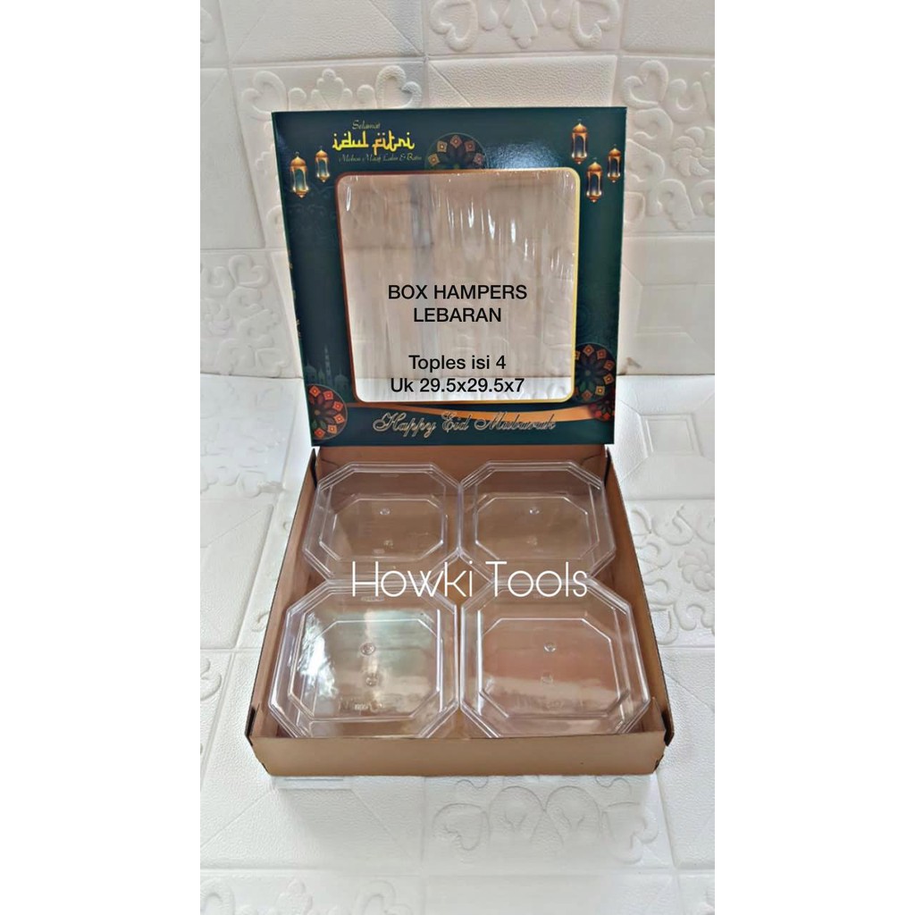 

Box Hampers Lebaran 4 toples 500gr isi (10pcs)