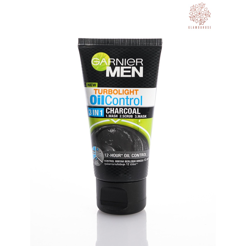 ❤️Glamouroseshop❤️ Garnier Men TurboLight Oil Control 3 in 1 Charcoal 50ml