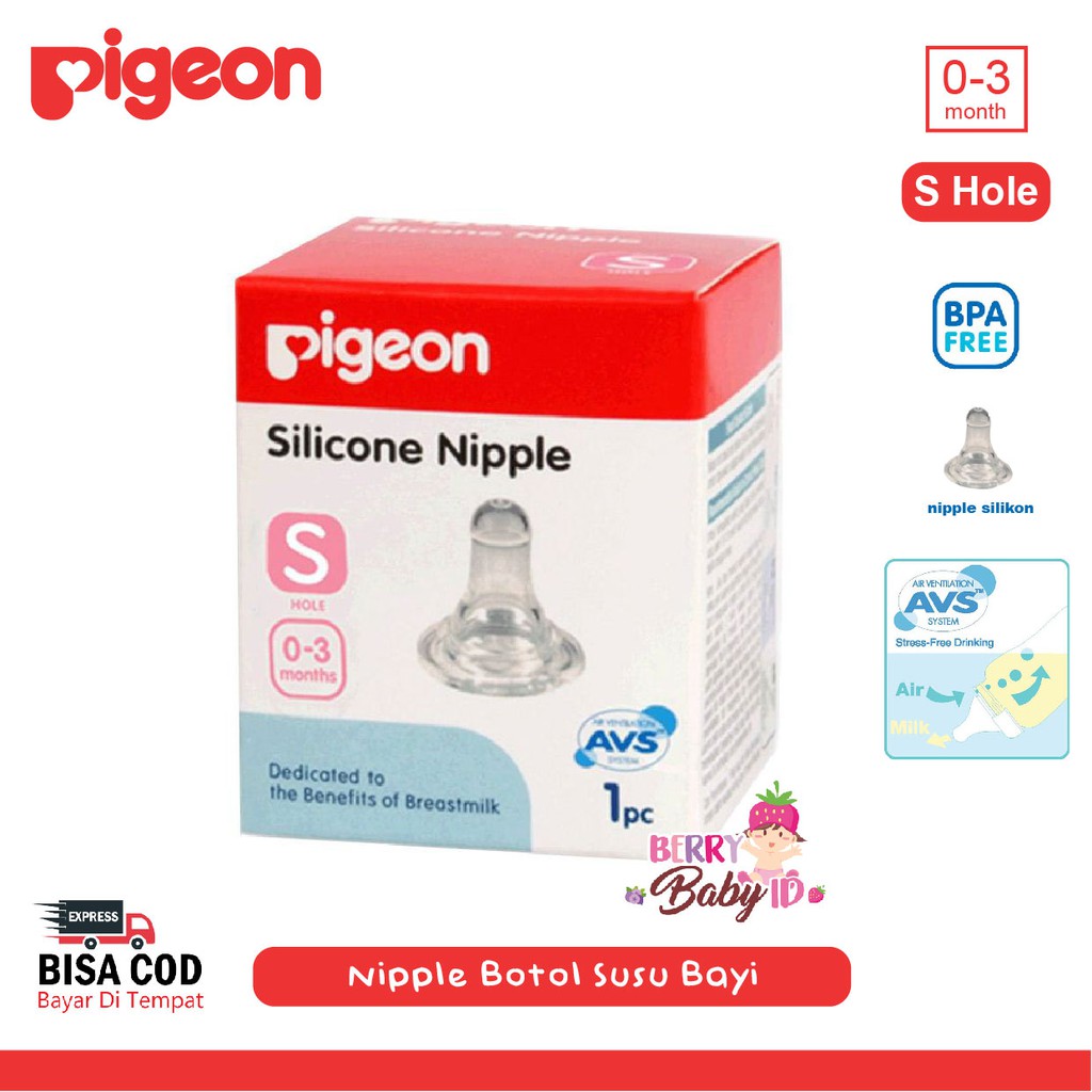 Pigeon Silicone Nipple Box Dot Teat Botol Susu Bayi Size S M L Berry Mart