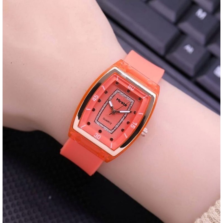 JAM TANGAN CEWEK TERBARU MIRETE ORIGINAL STRAP SILIKON, FASHION WANITA JAM TANGAN WANITA TAHAN AIR FREE BATRAI CADANGAN