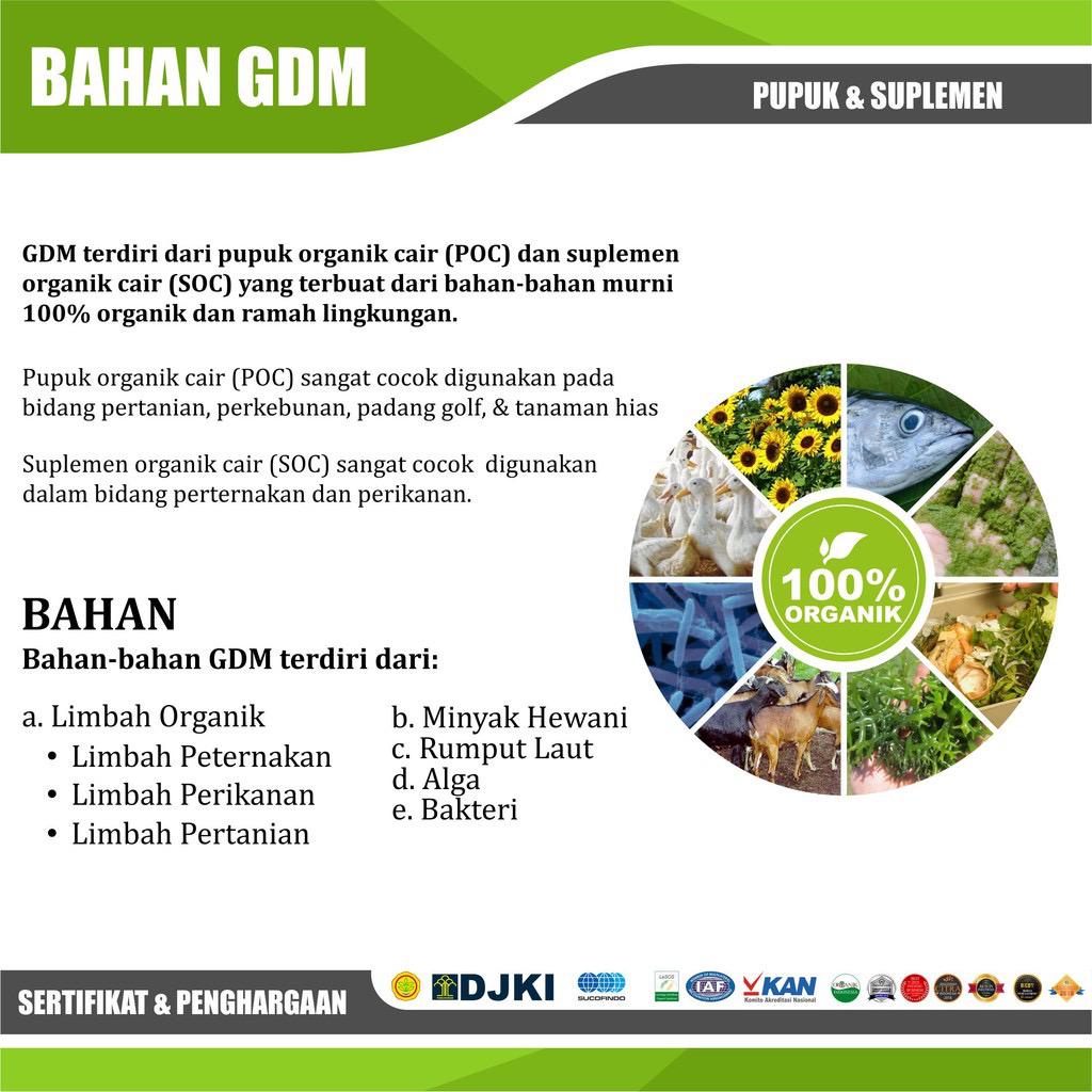 Suplemen Organik Cair GDM Nutrisi Perikanan dan Peternakan 1 Liter Original