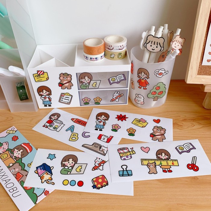 

Stiker Plastik Botol Minum Map File Diary Jurnal PE Sticker Deco - Stationary