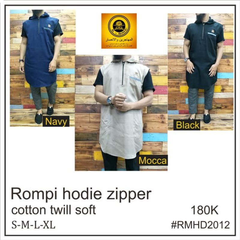 Rompi Sholat Hoodie Premium Al Amwa - Roshal Rompi Shalat - Rompi Pria