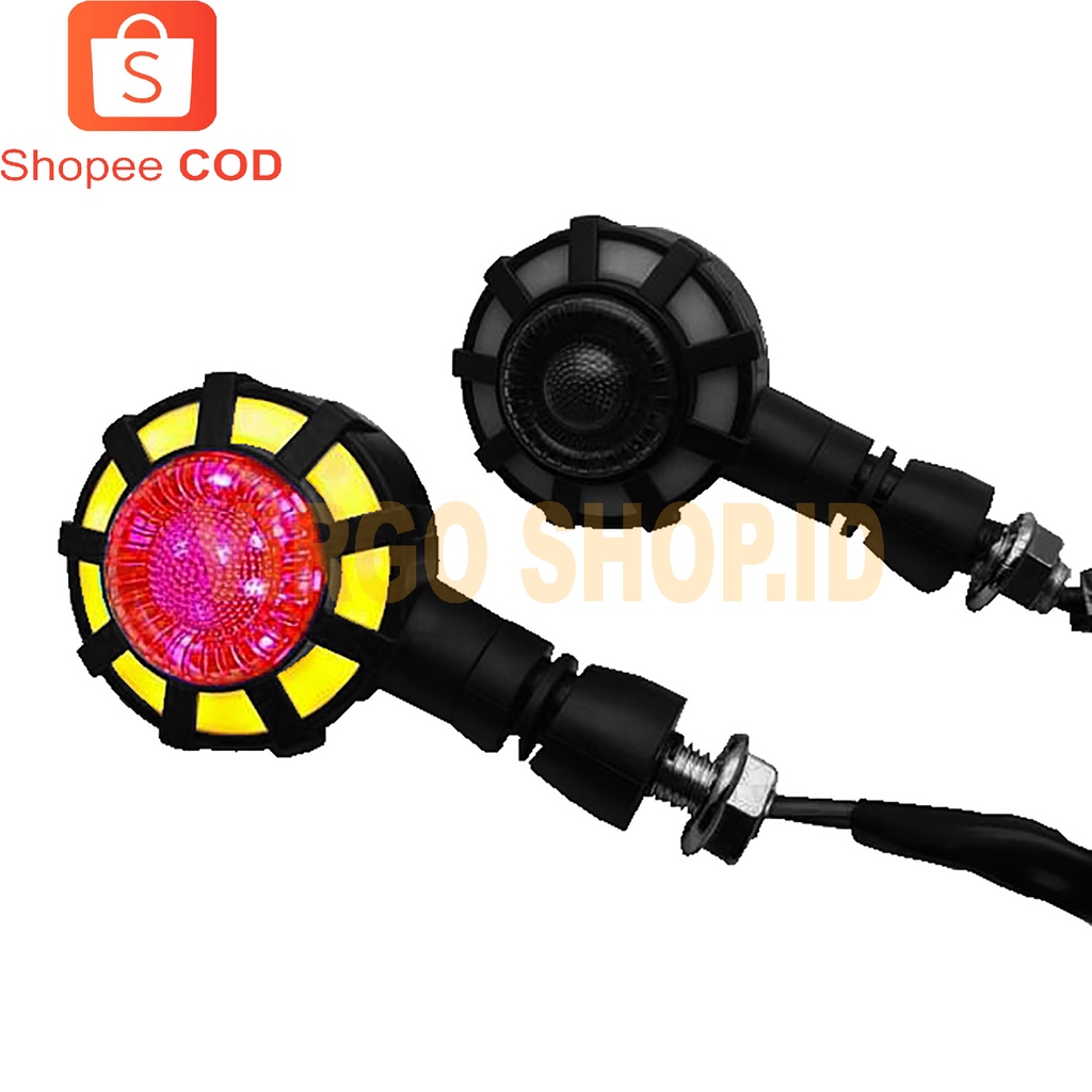 Lempu SEN Runing Led untuk Motor Sport Model Proji Bulat / Lampu Led / Lampu Motor / Lampu Sen / Lampu / Lampu Sen Motor / Lampu Proji