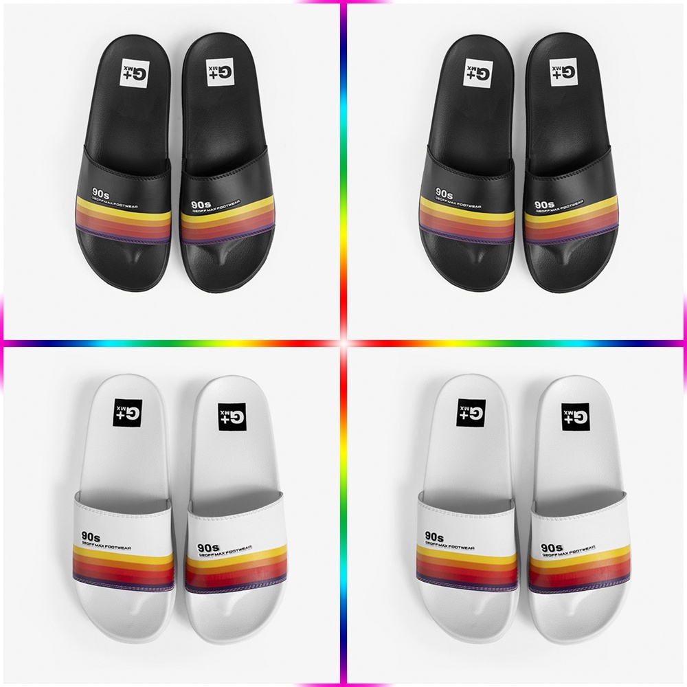 Sandal Athletica by Geoff Max Original Elvis Black White Slide Flip Pria Wanita Gmx Asli Gmx Geof As