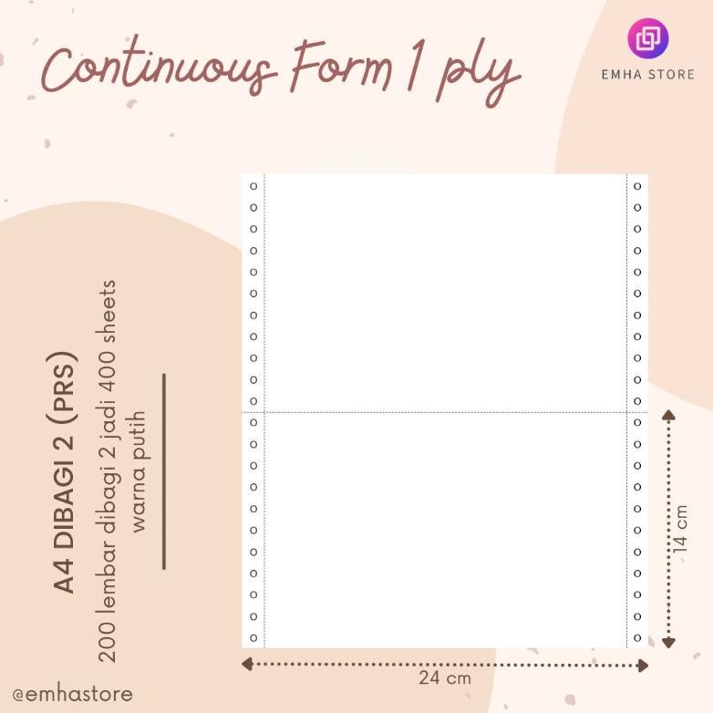 

[PROMO 8FT59] Kertas Continuous Form Struk PPOB PLN A4 Dibagi 2 1 Ply 200 Lembar Ready