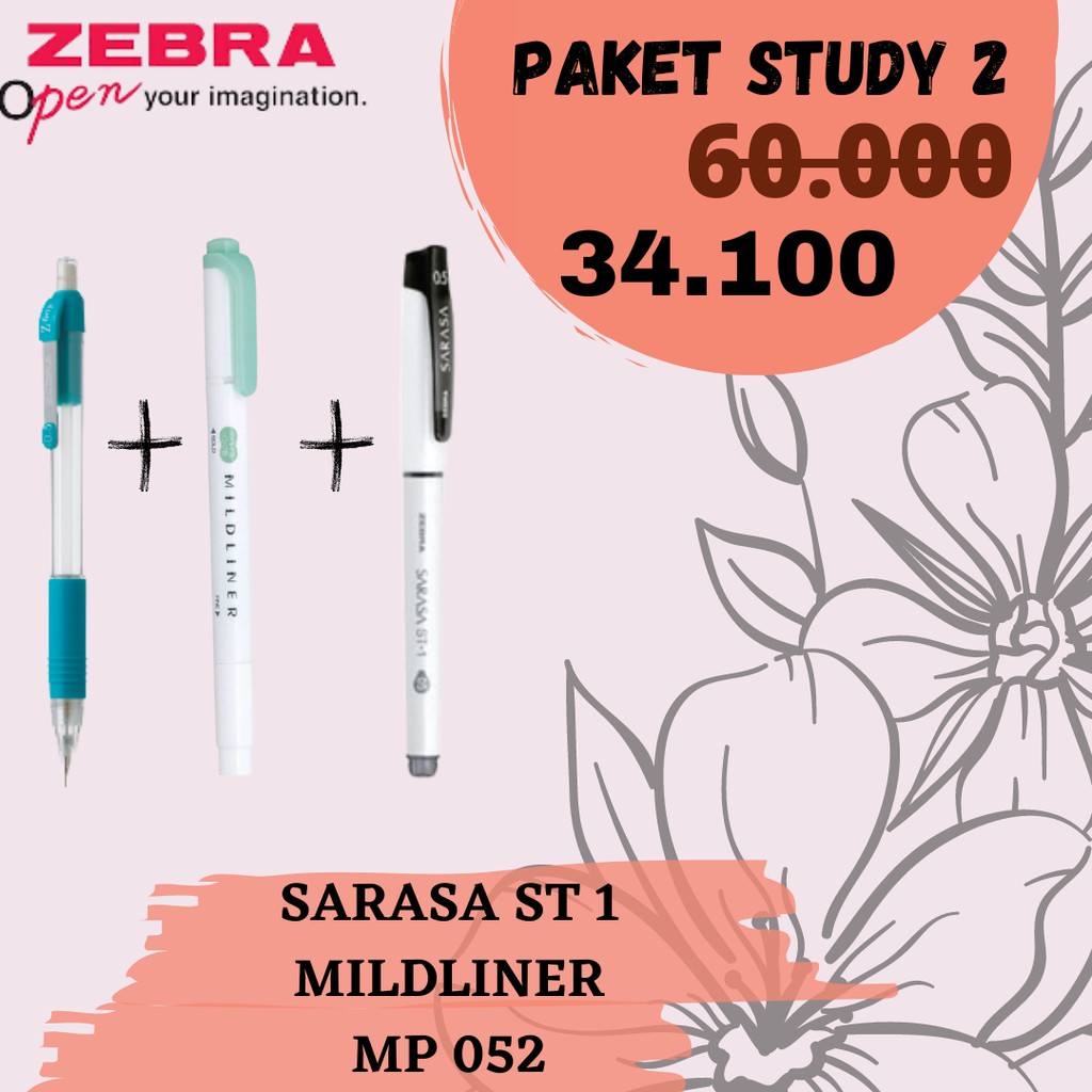 

Asaba Bandung - Zebra Paket Alat Tulis Mildliner Free Sarasa ST-1 Plus Zebra Pensil Mechanic MP 052 Study 2