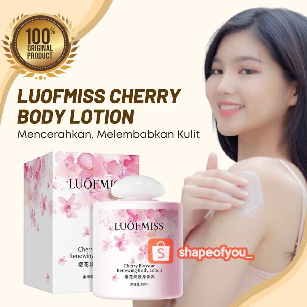Body Lotion Luofmiss Cherry Blossom Renewing pelembab, antibeku, anti retak, susu pelembab tubuh, musim gugur