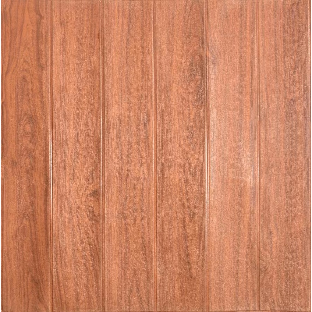 [COD] Wallpaper Dinding 3D Motif Kayu Wood Foam 70*70cm Dekorasi Kamar High Quality Walpaper-Coklat Tua