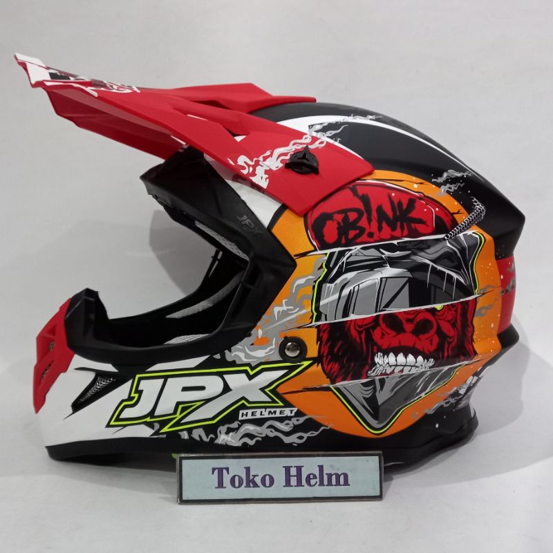 Helm JPX cross FOX 1 motif X38 OBINK metalic/doff