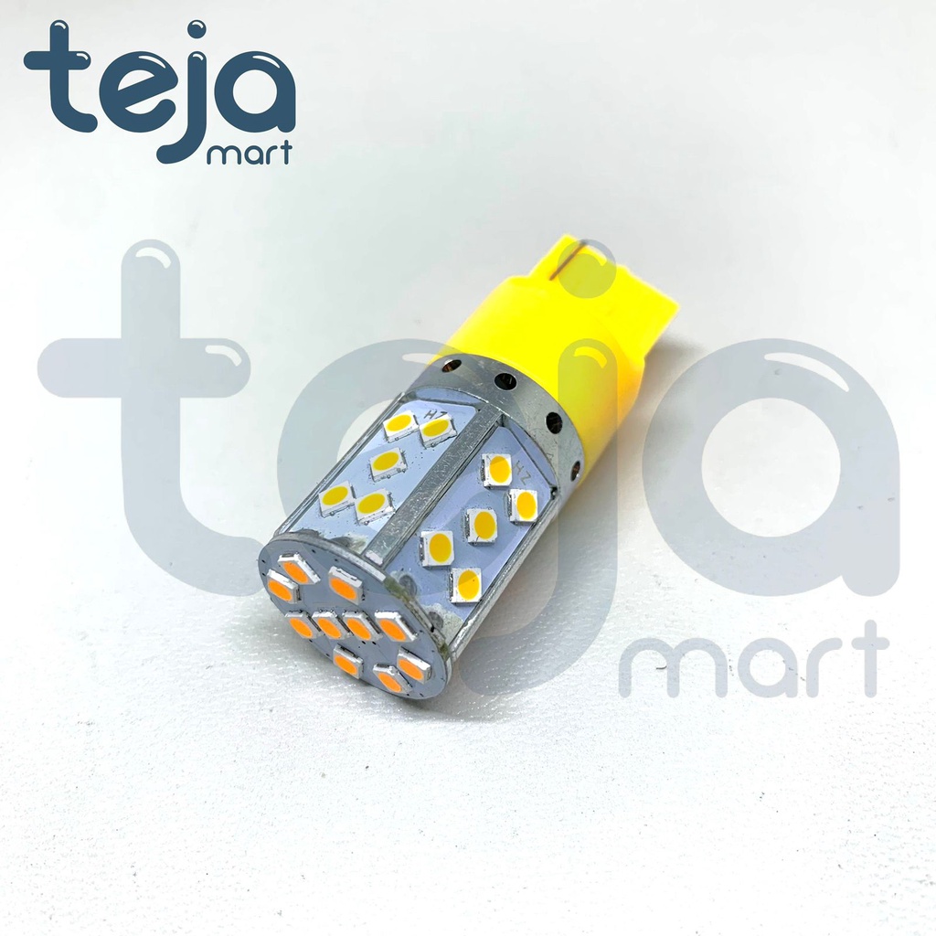 Lampu Mobil LED Sein/Sen PUTIH / Kuning 35 Mata 12V T20 7440 2 KAKI DC