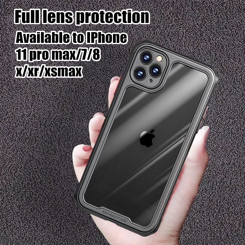 Case Pelindung Lensa Bahan TPU Transparan anti Jatuh Untuk iphone 7 8 plus X XR XS Max 11 Pro Max